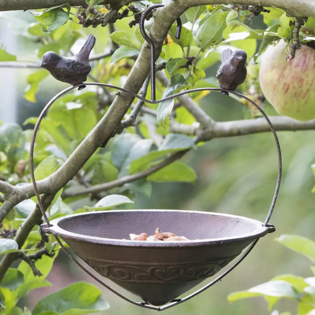Rustic Cast Iron Hanging Bird Feeder