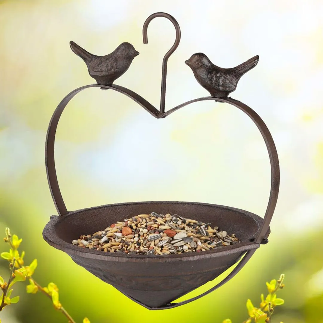 Rustic Cast Iron Hanging Bird Feeder