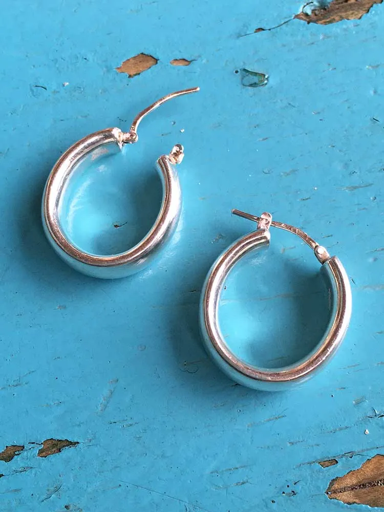 Smooth Shiny Full Curved Sterling Earrings