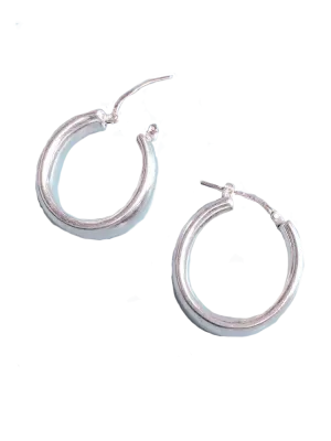 Smooth Shiny Full Curved Sterling Earrings