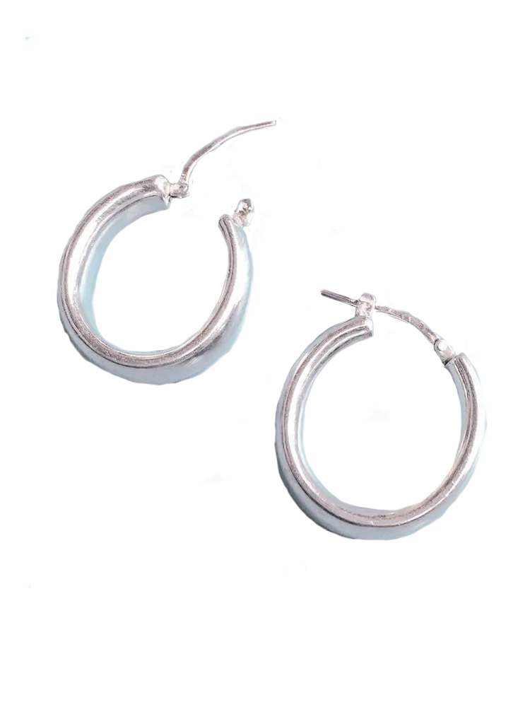 Smooth Shiny Full Curved Sterling Earrings