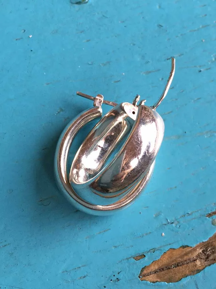 Smooth Shiny Full Curved Sterling Earrings
