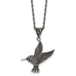 Stainless Steel Marcasite Bird Necklace