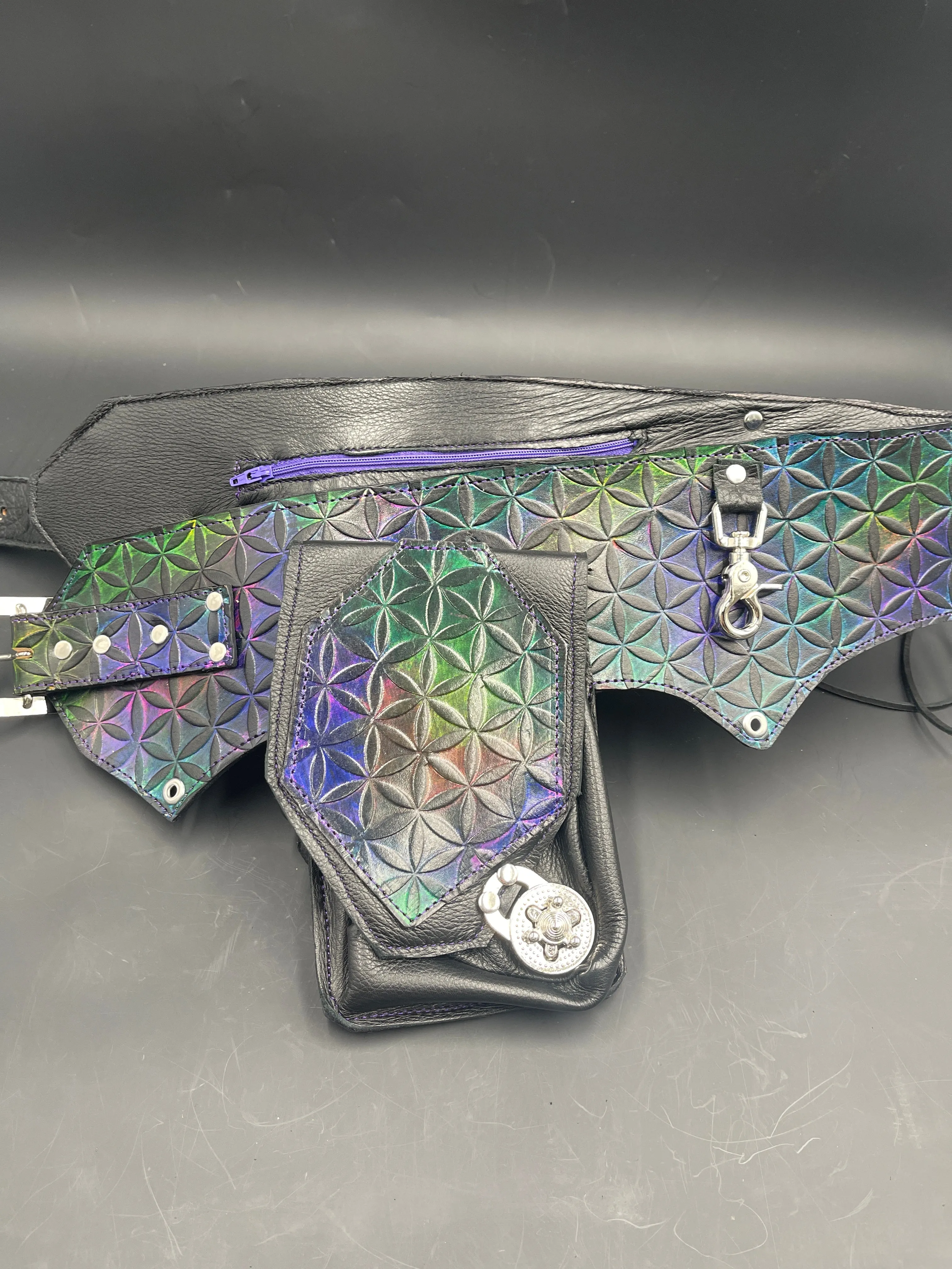 Stamped Leather Utility Hip Belt - Miscellaneous Designs