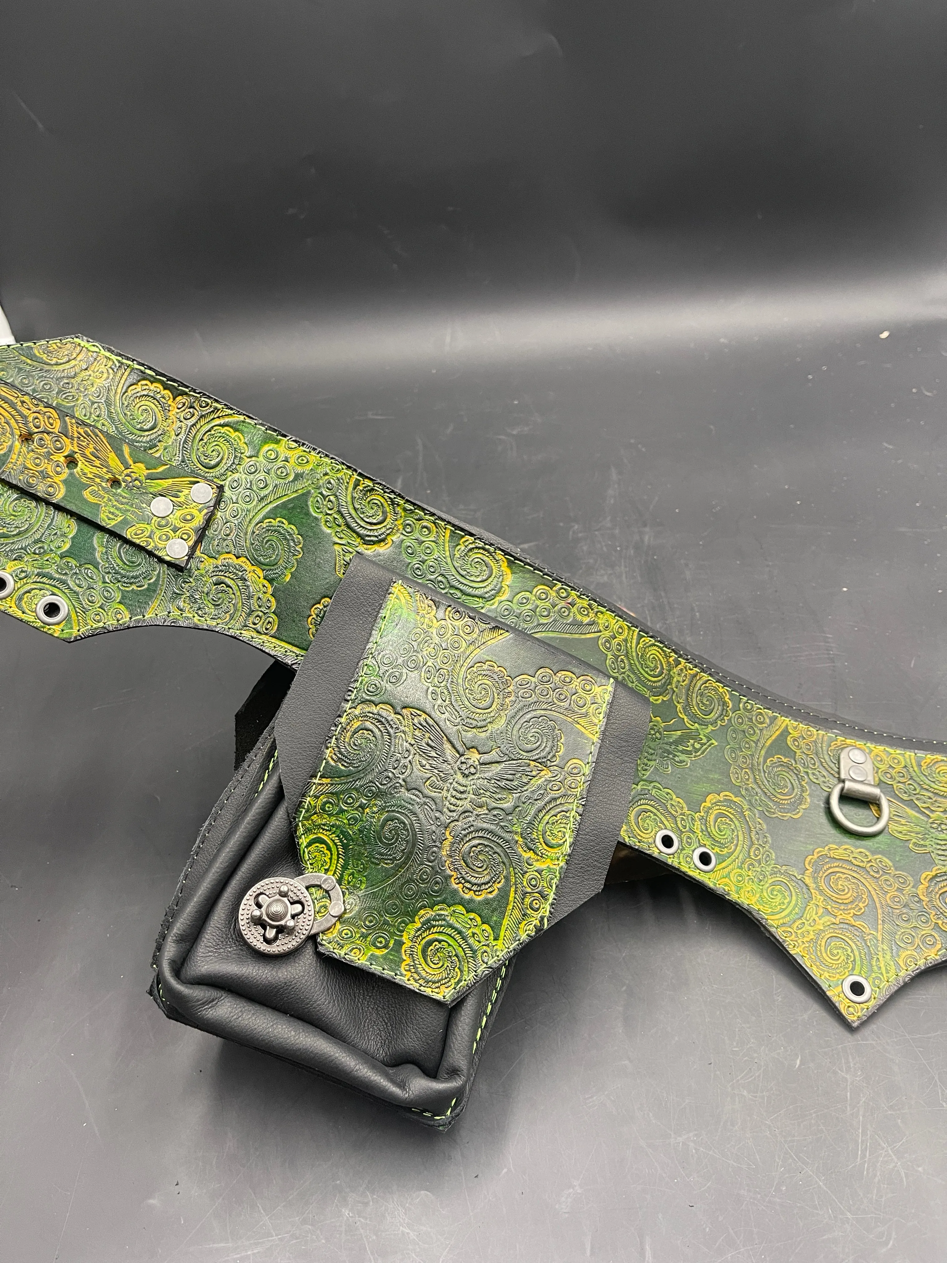 Stamped Leather Utility Hip Belt - Miscellaneous Designs