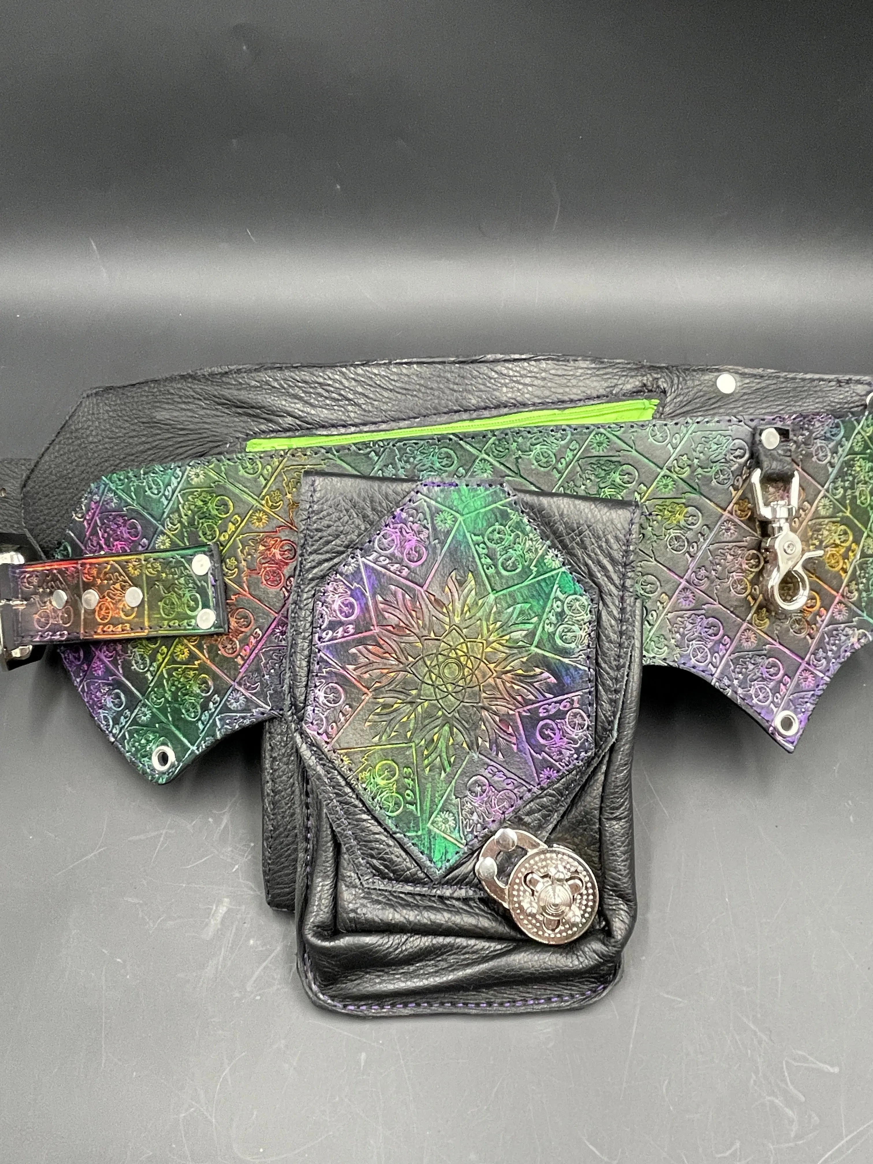 Stamped Leather Utility Hip Belt - Miscellaneous Designs