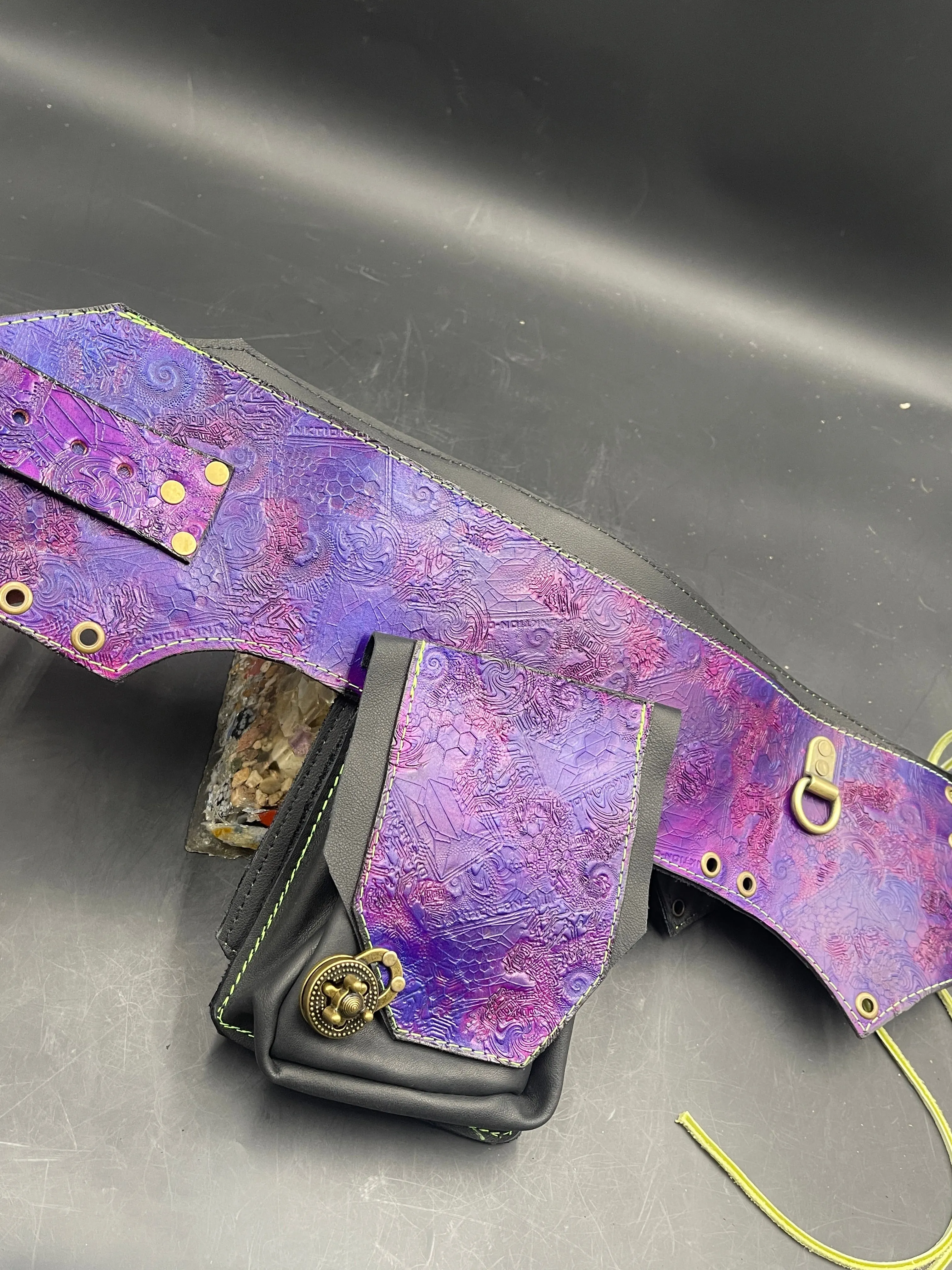 Stamped Leather Utility Hip Belt - Miscellaneous Designs