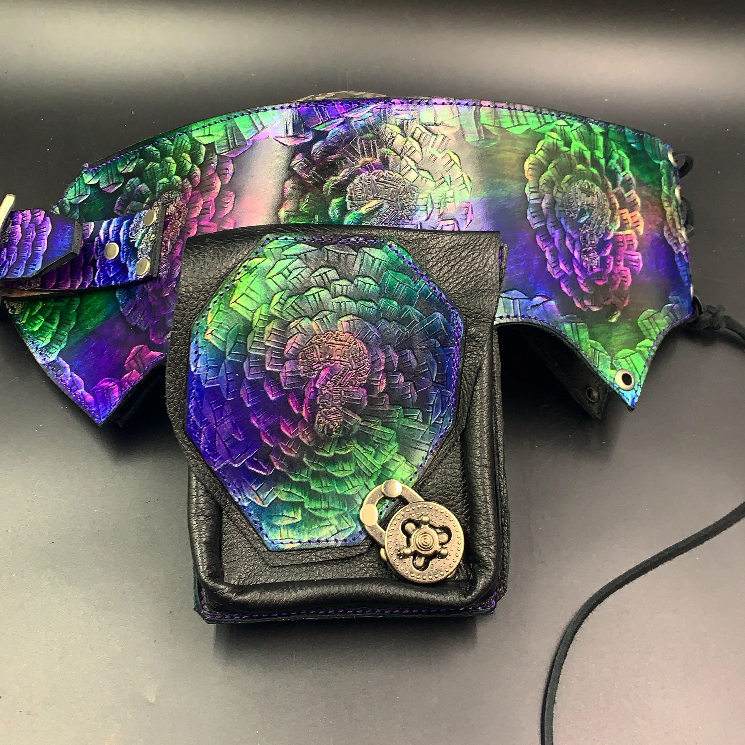 Stamped Leather Utility Hip Belt - Miscellaneous Designs
