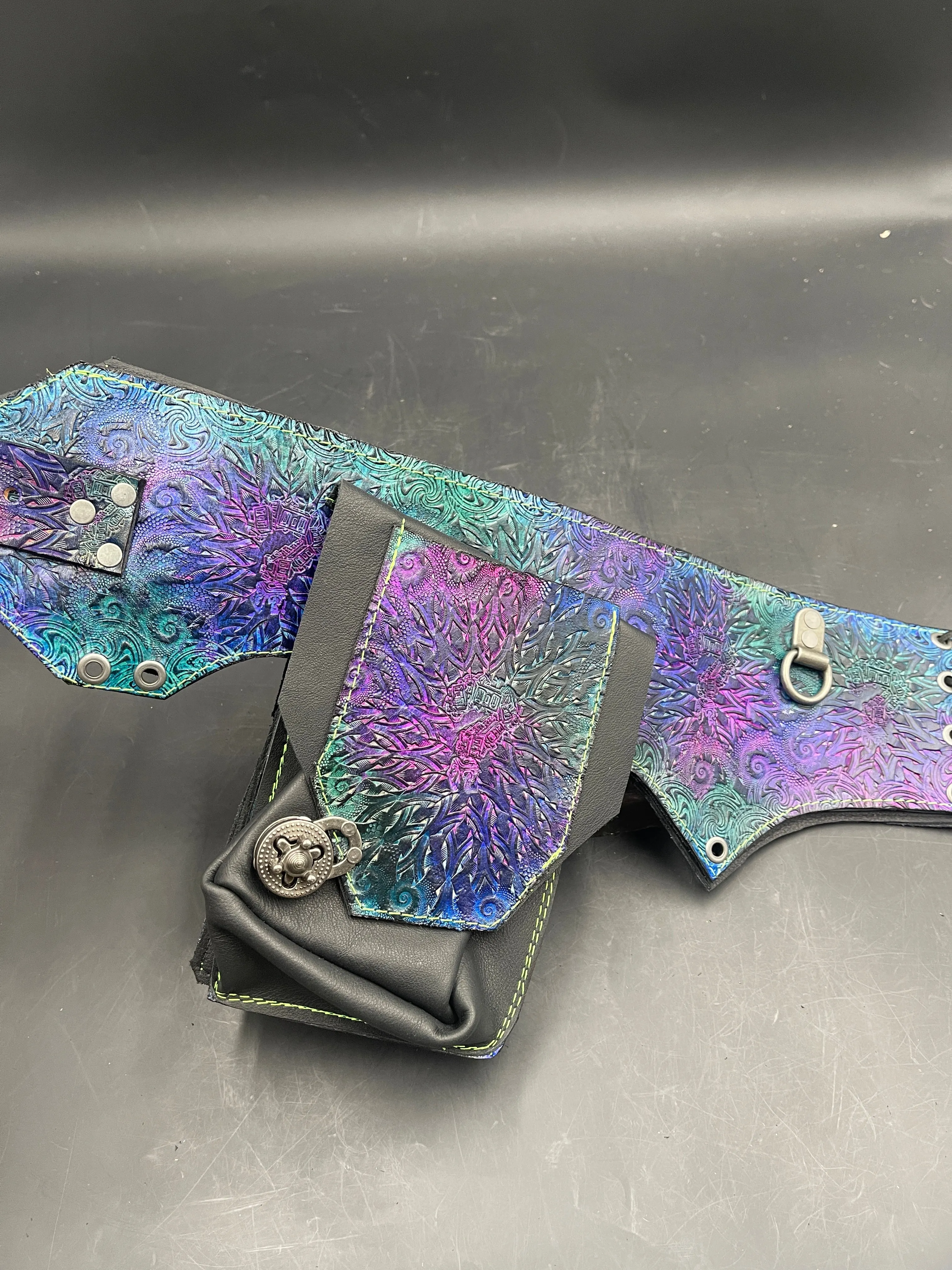Stamped Leather Utility Hip Belt - Miscellaneous Designs