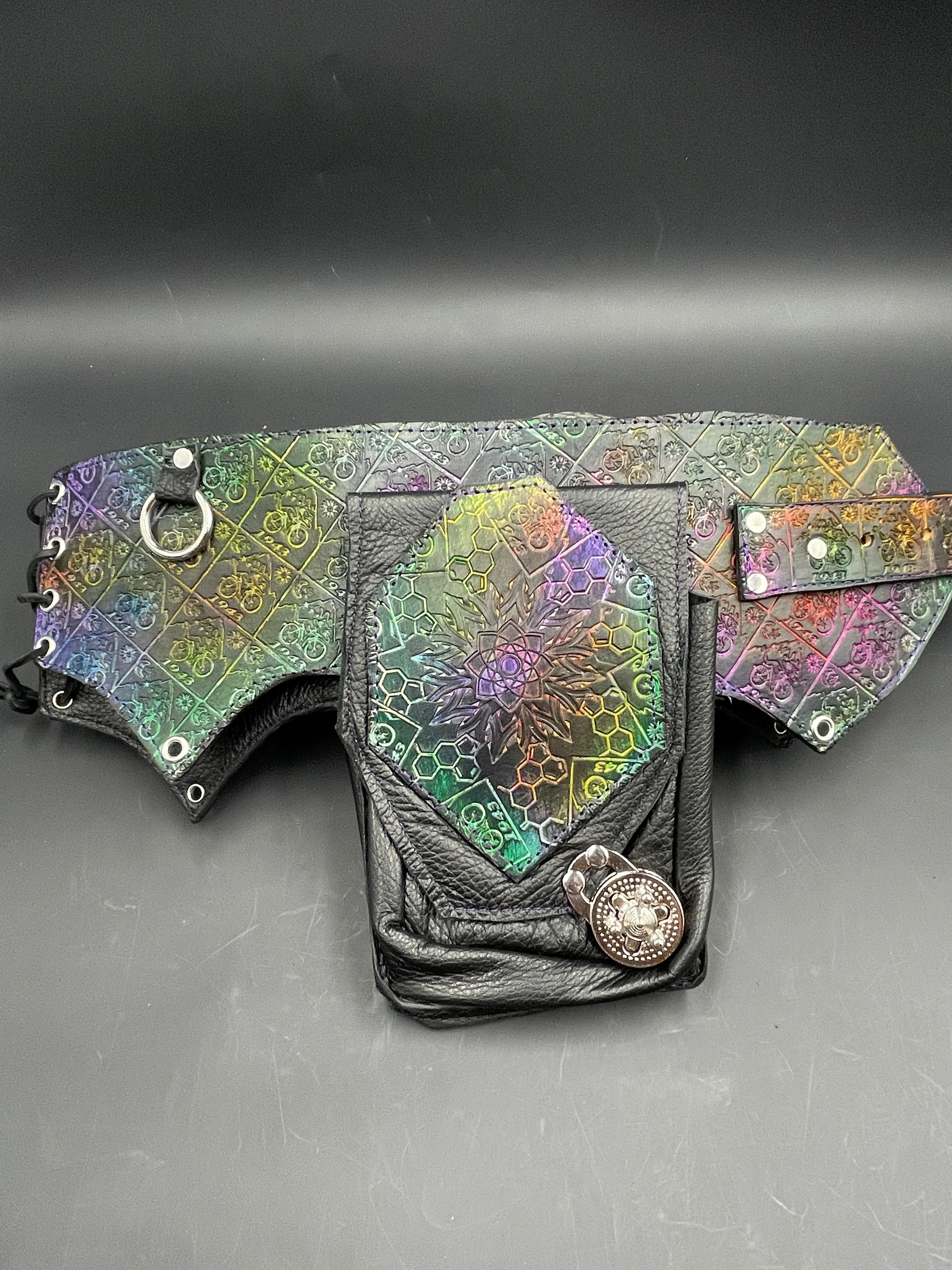 Stamped Leather Utility Hip Belt - Miscellaneous Designs