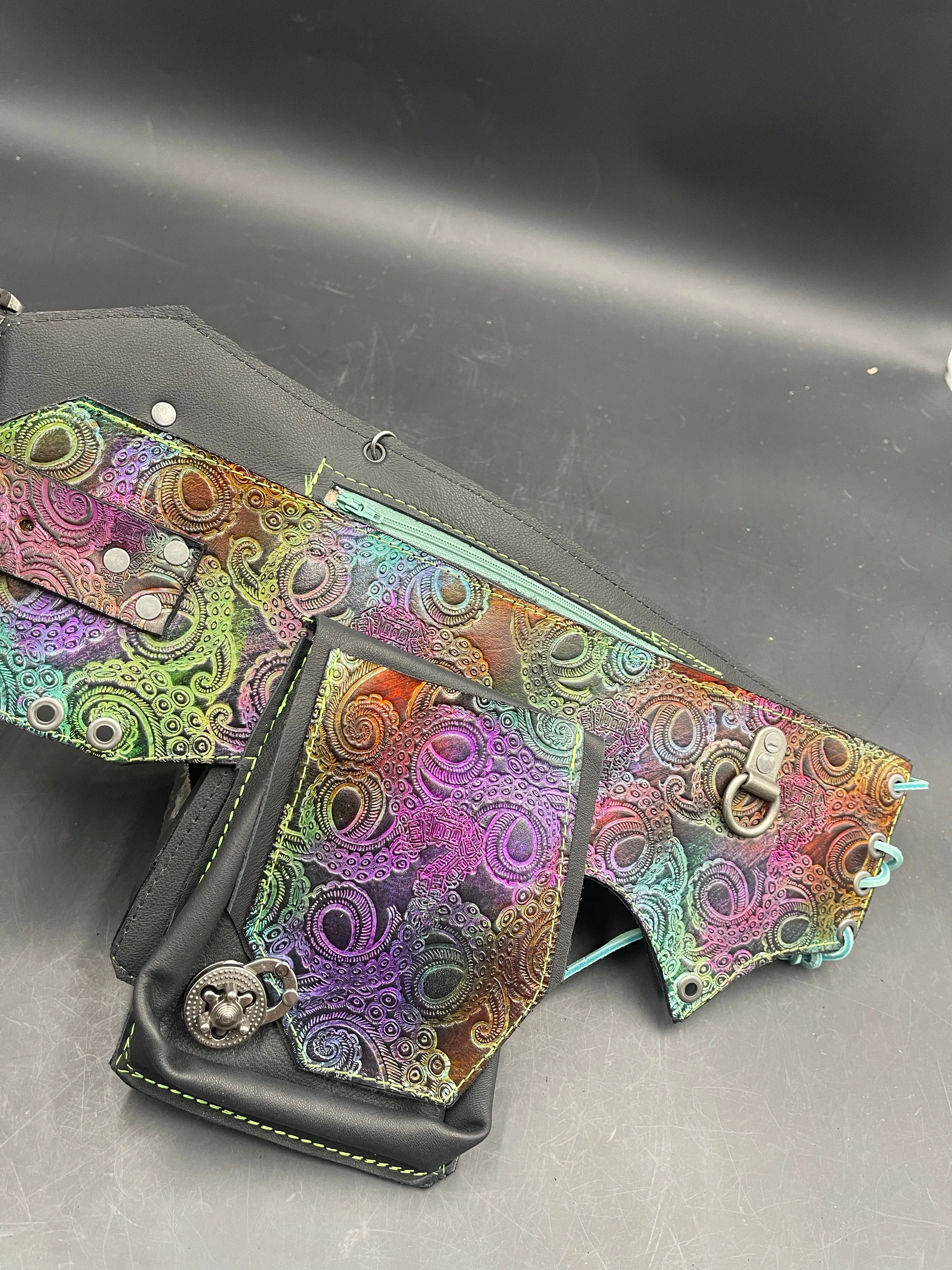 Stamped Leather Utility Hip Belt - Miscellaneous Designs