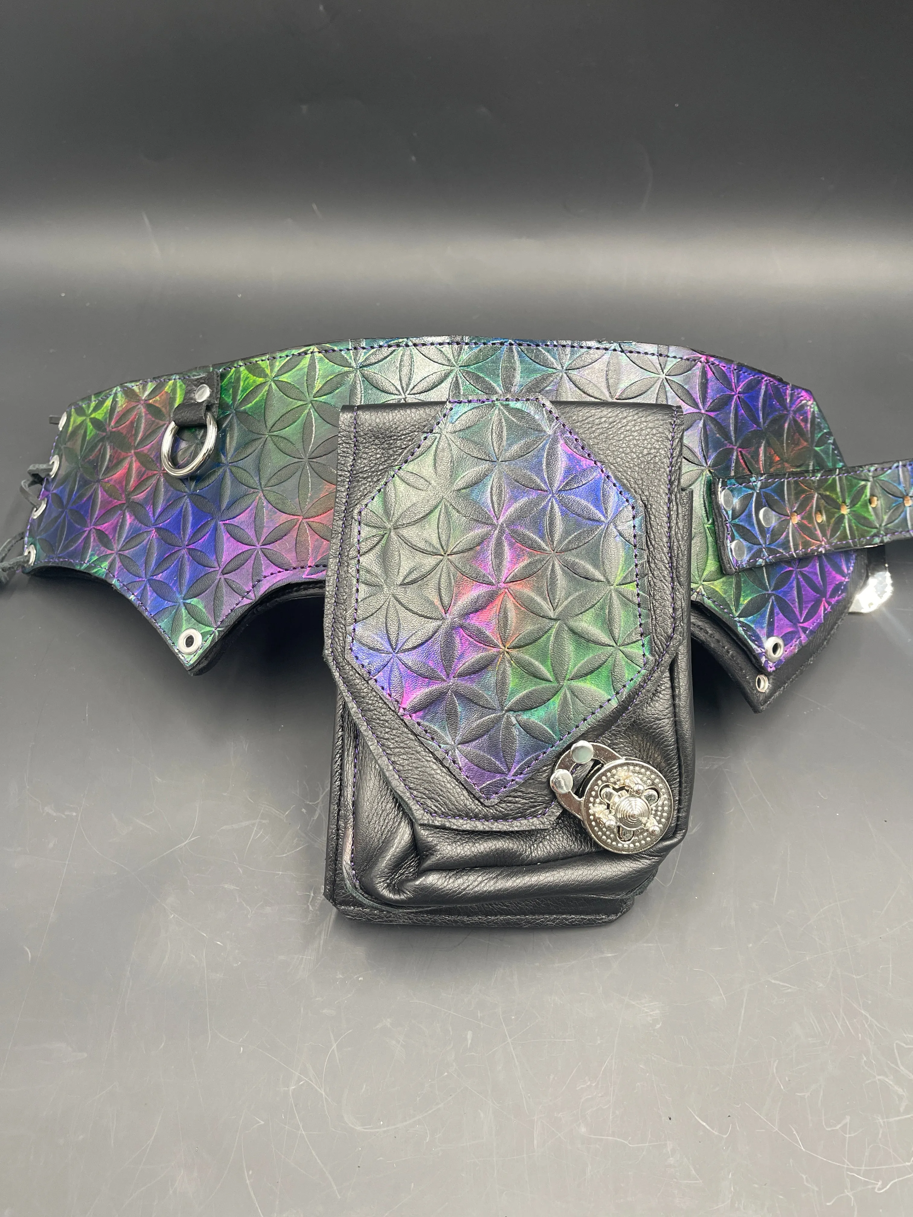 Stamped Leather Utility Hip Belt - Miscellaneous Designs