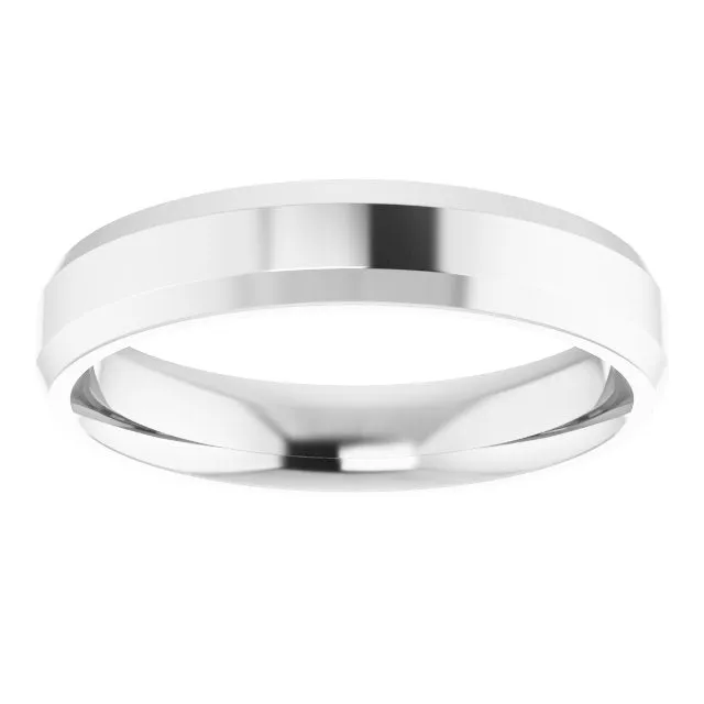 Sterling Silver 4 mm Beveled Edge Comfort Fit Light Band