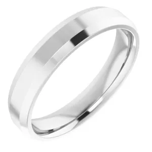 Sterling Silver 4 mm Beveled Edge Comfort Fit Light Band