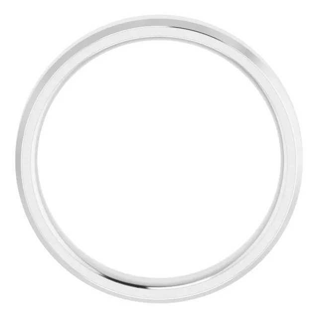 Sterling Silver 4 mm Beveled Edge Comfort Fit Light Band