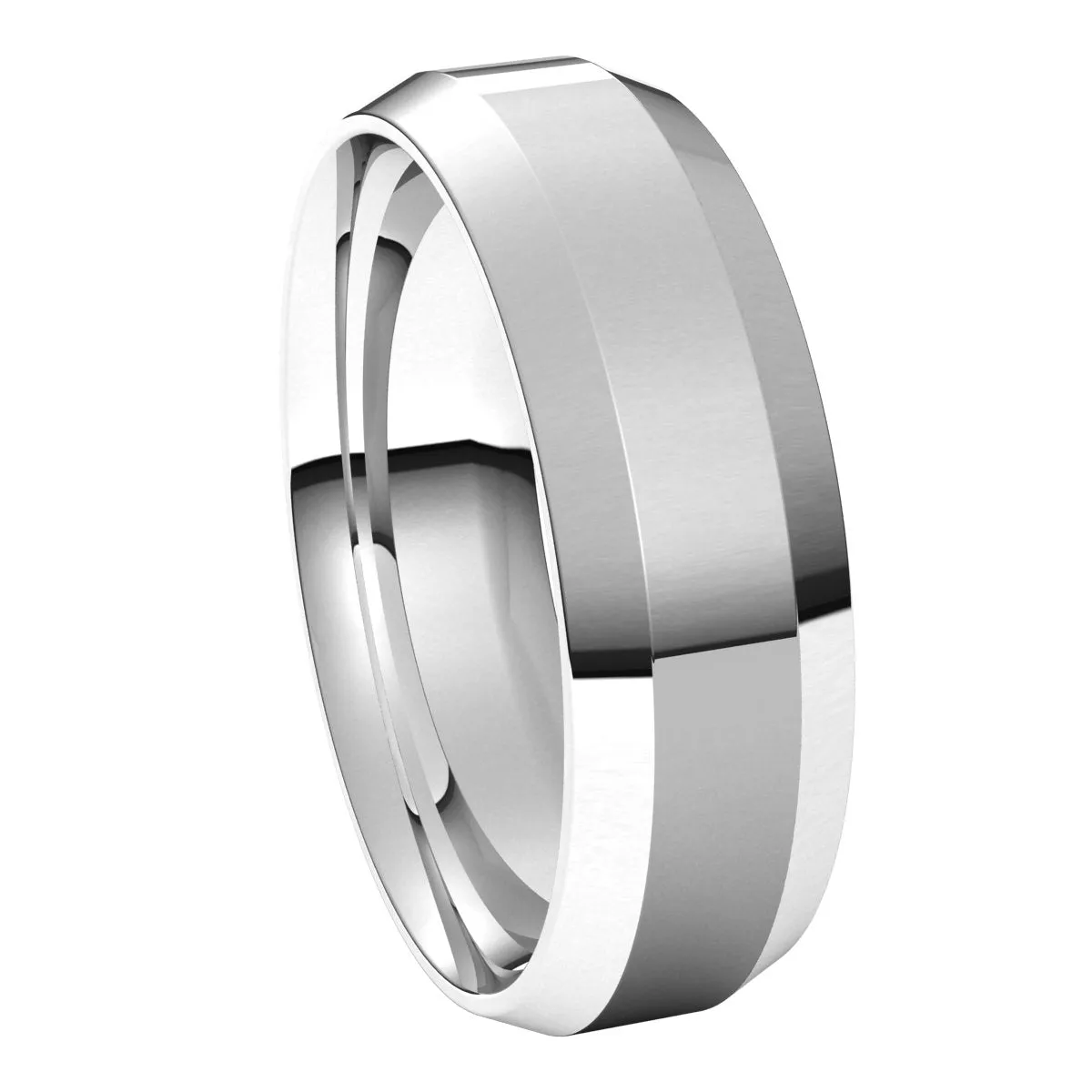 Sterling Silver 6 mm Beveled Edge Comfort Fit Light Band