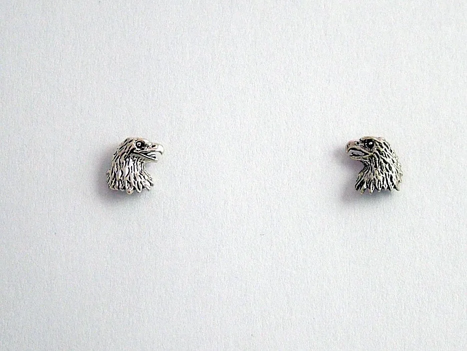 Sterling Silver & Surgical Steel eagle head stud earring- bird of prey, eagles