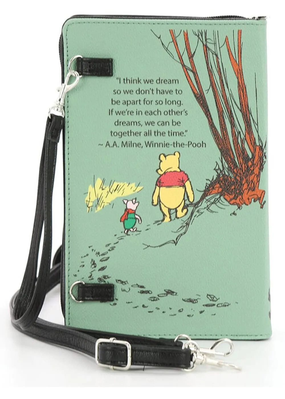 Succubus Bags Winnie the Pooh Book Wristlet Wallet Green