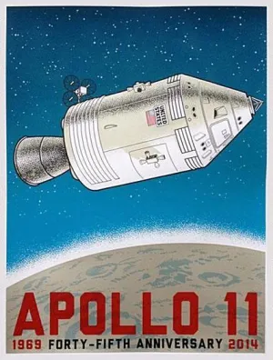 Tiny Bird Press Apollo 11 Moonshot Forty Fifth Anniversary Print