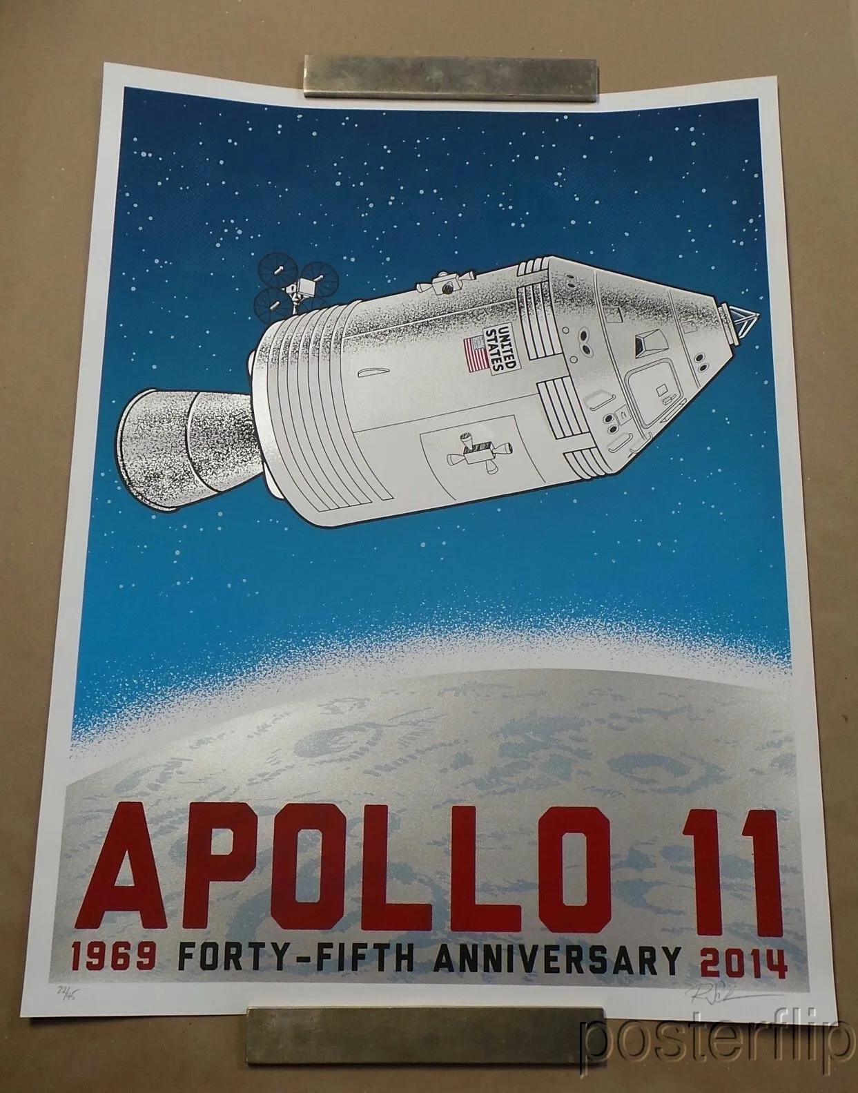 Tiny Bird Press Apollo 11 Moonshot Forty Fifth Anniversary Print