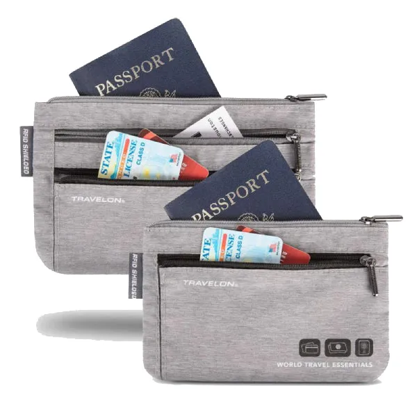 Travelon WTE Set of 2 Currency & Passport Organizers