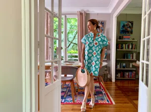 Turquoise Condor Sundress / Short Kaftan