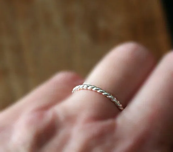 Twisted Sterling Silver Band