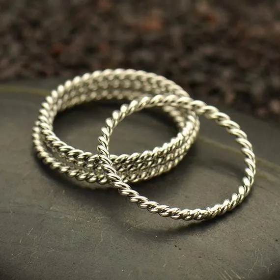 Twisted Sterling Silver Band