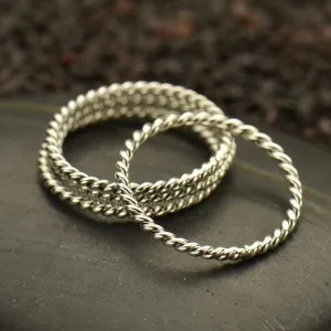 Twisted Sterling Silver Band