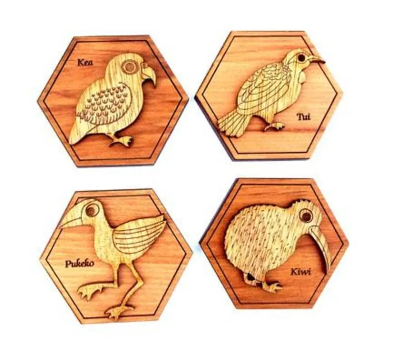 Wooden NZ Bird Magnets