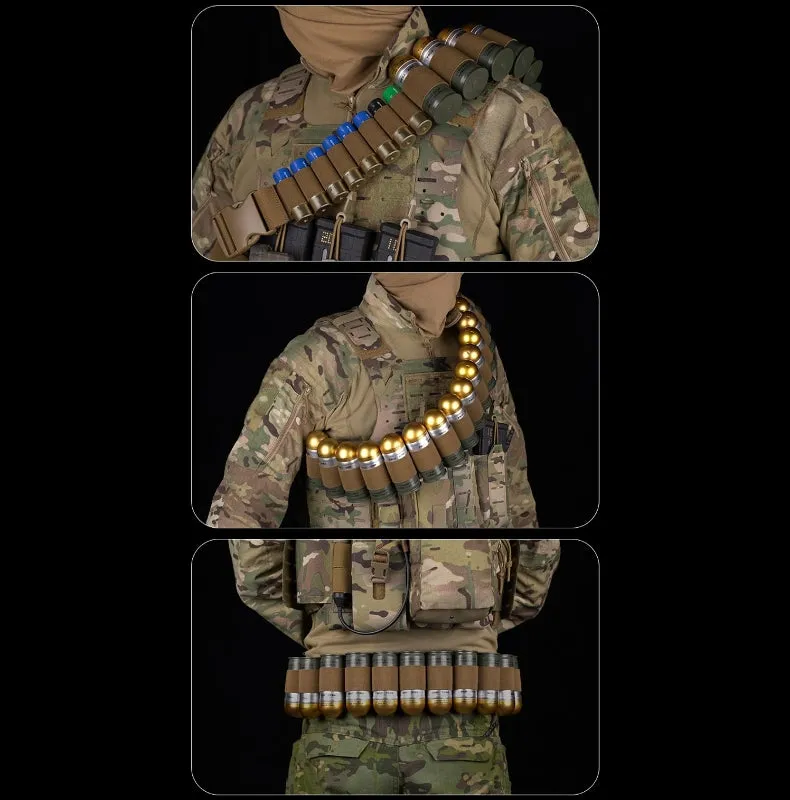 WST Bandolier Belt for 16 pcs 40mm Grenade Shell - Coyote
